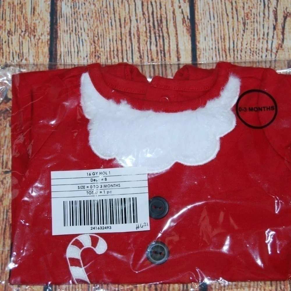 GYMBOREE‎ Santa Candy Cane One-Piece Romper